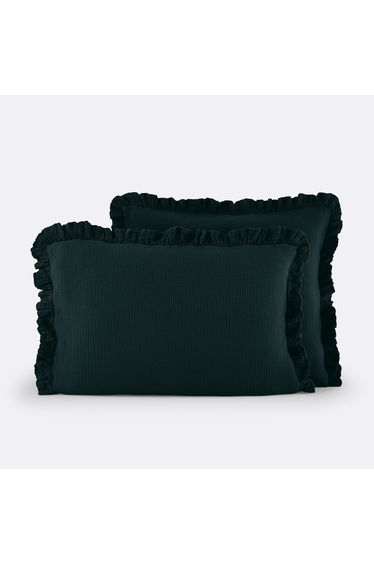 Kumla Plain Cotton Muslin Ruffled Pillowcase