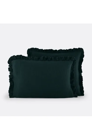 Kumla Plain Cotton Muslin Ruffled Pillowcase