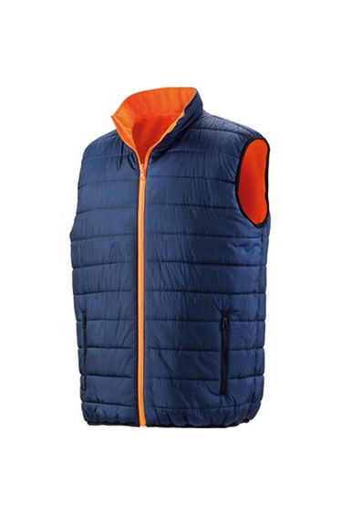 Result Safeguard Mens Reversible Soft Padded Safety Gilet - Fluorescent Orange/Navy