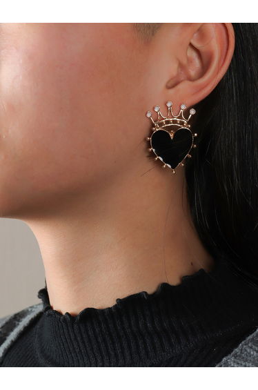 Crown and Heart Shaped Earrings