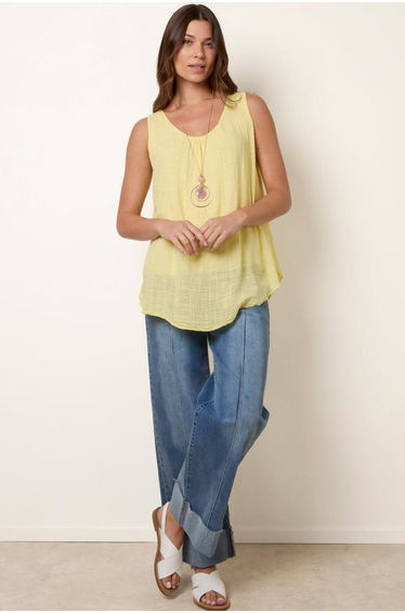Double Layer Scoop Neck Necklace Vest