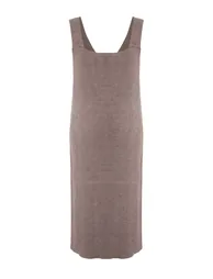 Mink Maxi V-Neck Vest Knit Dress - 1