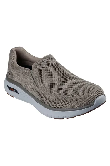 Skechers Mens Arch Fit Crosser Locke Trainers - Taupe