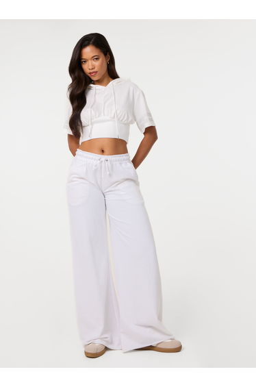 Cropped Diamante Detail Hoodie