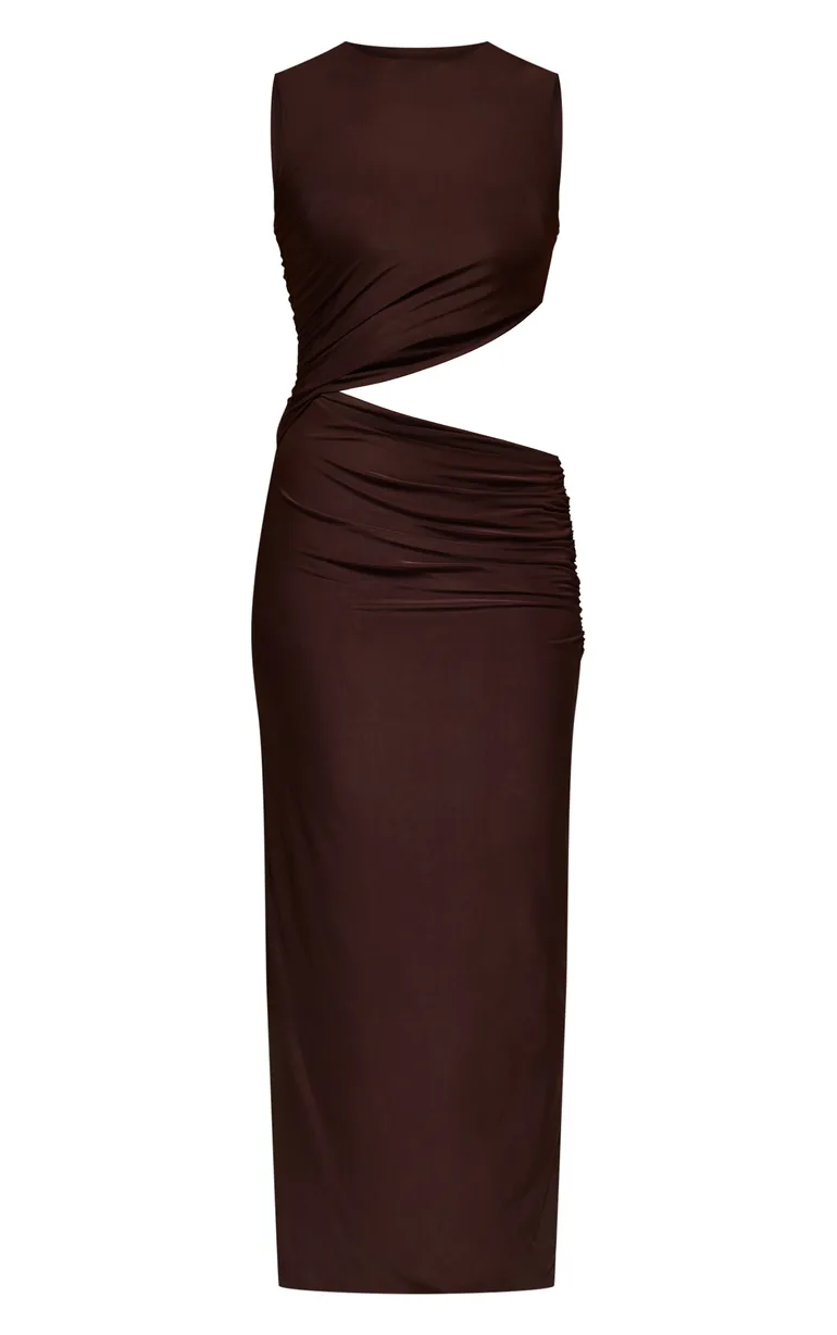Chocolate Double Layer Slinky Cut Out Maxi Dress Prettylittlething Brown : Party Dresses : VogaCloset Iraq Chocolate Double Layer Slinky Cut Out Maxi Dress Prettylittlething Brown : Party Dresses : VogaCloset Iraq
