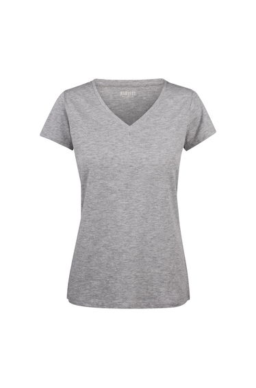 James Harvest Womens/Ladies Whailford V Neck T-Shirt - Grey Melange