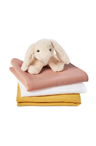 Pack of 3 Kumla Large 100% Cotton Muslin Squares