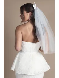 Bandeau Lace Peplum Bridal Top - 1