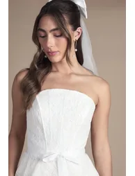 Bandeau Lace Peplum Bridal Top - 2