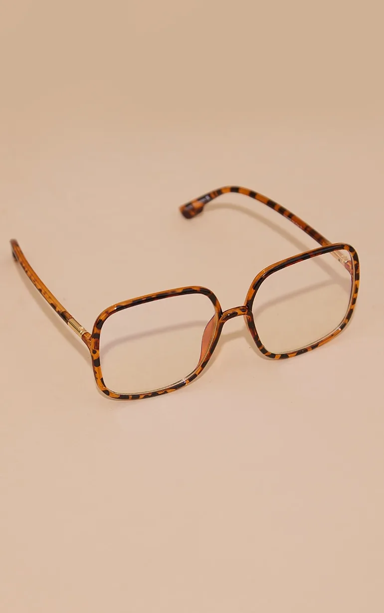 Tortoiseshell Oversized Frame Blue Light Readers - 1