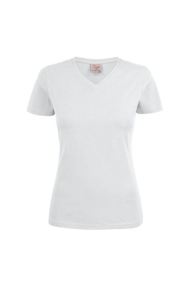 Printer Womens/Ladies V Neck T-Shirt - White