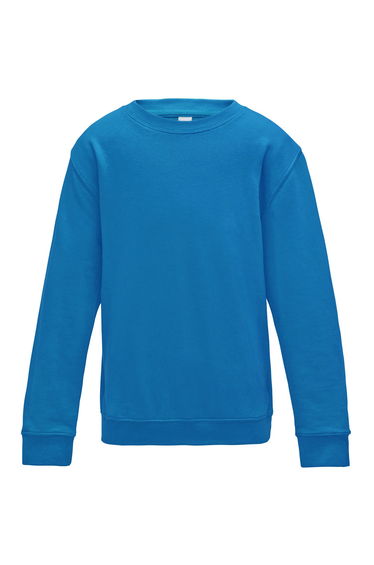 AWDis Just Hoods Childrens/Kids Plain Crew Neck Sweatshirt - Sapphire Blue