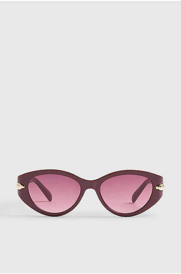 Red Cateye Slim Sunglasses