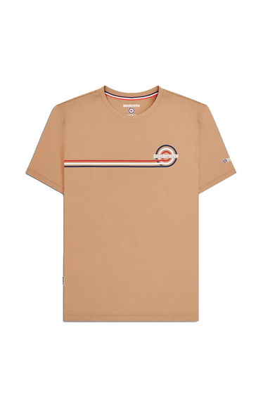 Lambretta Mens Retro Stripe T-Shirt - Sand