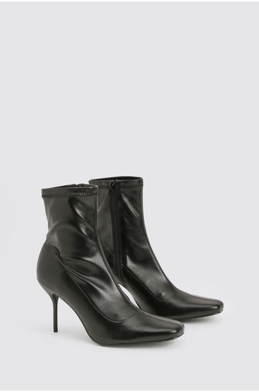 Sock Stretch Stiletto Boots - black