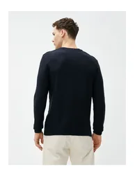 Knitwear Sweater Diamond Pattern Long Sleeved Crew Neck - 2