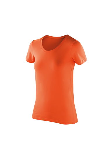 Spiro Womens/Ladies Impact Softex Short Sleeve T-Shirt - Tangerine