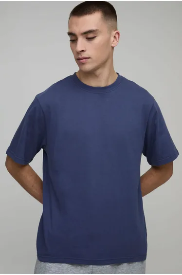 Basic Regular Fit Crew Neck T-Shirt - indigo
