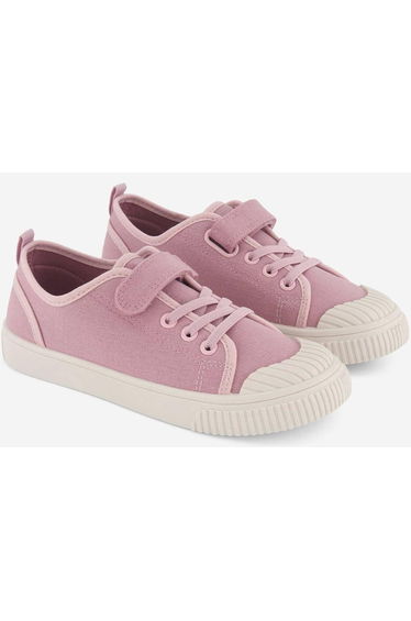 Checkerboard Print Canvas Sneakers PINK