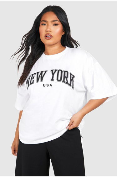 Plus New York Oversized T-shirt - white