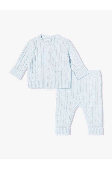 Baby Boys Cotton Trouser Set in Blue