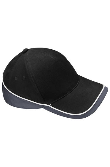 Beechfield Unisex Teamwear Competition Cap Baseball / Headwear (Pack of 2) - Black/Graphite Grey
