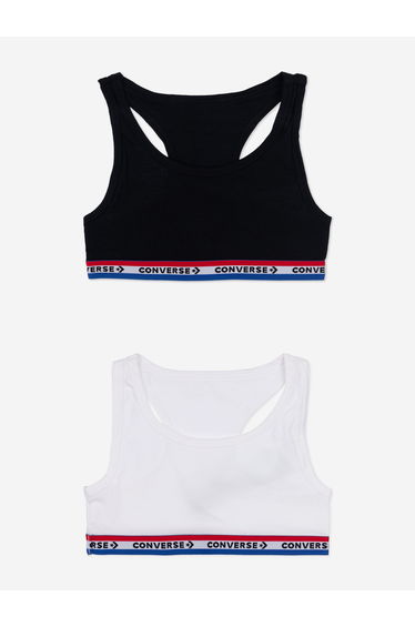 Girls 2 Pack Racerback Bralette Set in Black