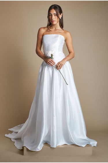 Drop Waist Detail Maxi Wedding Dress