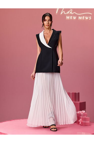 Entropyx Sleeveless Pleated Maxi Dress