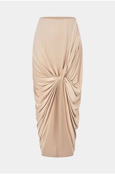 Asymmetrical Ruched High Waist Skirt