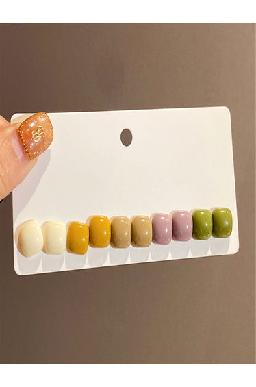 Set of 5 - Multi-Tone Stud Earrings