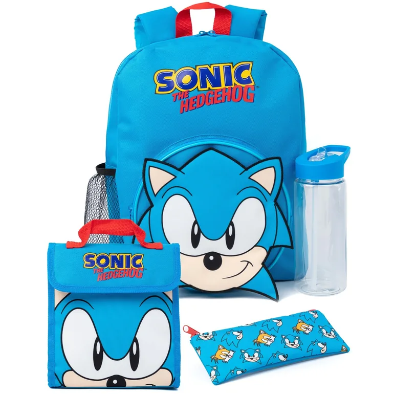 Sonic The Hedgehog Logo Backpack Set - Blue/Red