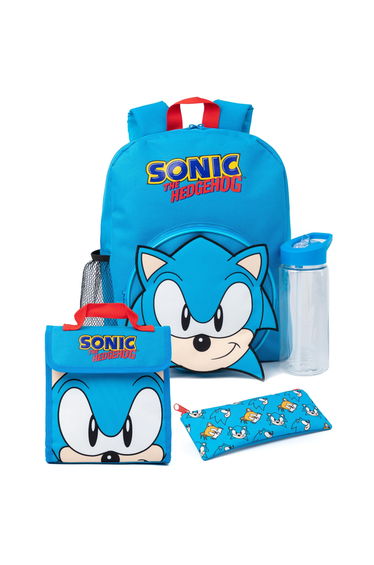 Sonic The Hedgehog Logo Backpack Set - Blue/Red