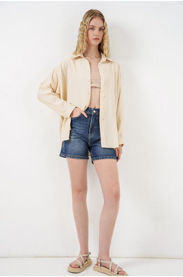 BDART Oversized Long-Sleeve Button-Up Shirt