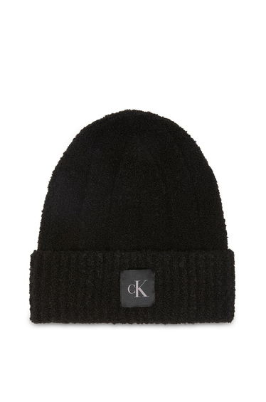 Ck Patch Boucle Beanie Black
