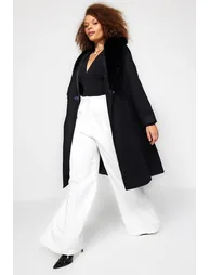 Plus Size Coat - Black - Basic