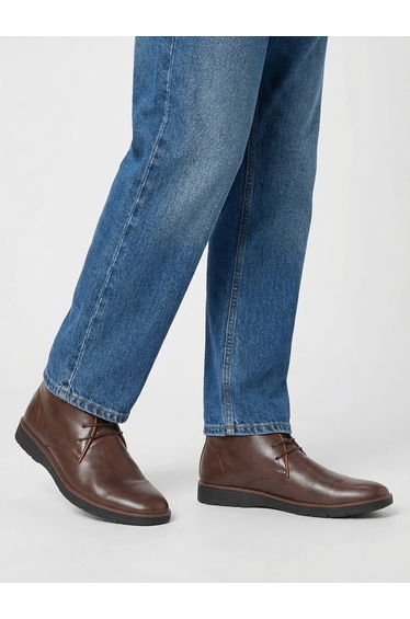 Men Brown Leather Chukka Boots
