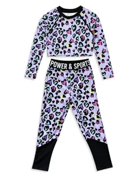 Colorful Leopard Girls' Sports Suit - 4