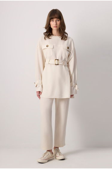 BELT VISCOSE TUNIC PANTS SET