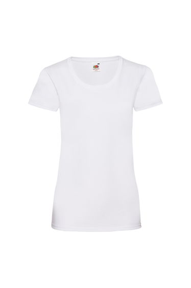 Fruit Of The Loom Ladies/Womens Lady-Fit Valueweight Short Sleeve T-Shirt (Pack Of 5) - White