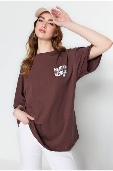 T-Shirt - Brown - Oversize