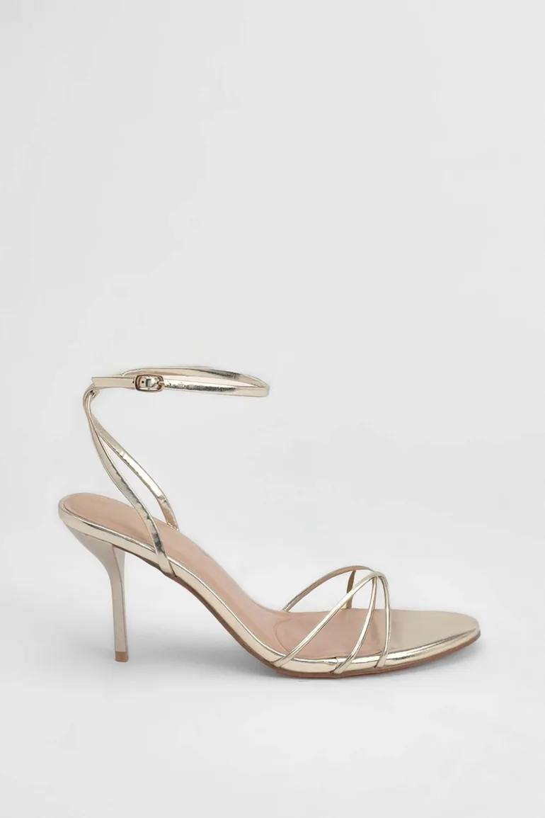 Faux Leather Strappy High Stiletto Heel Sandals