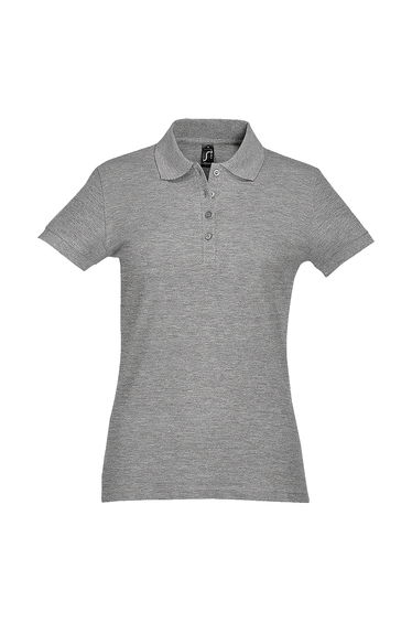 SOLS Womens/Ladies Passion Pique Short Sleeve Polo Shirt - Grey Marl