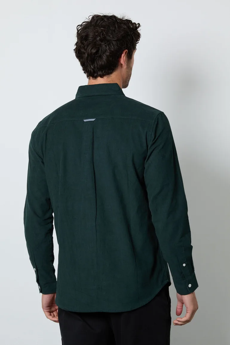 Teal Corduroy Long Sleeve Shirt - 3