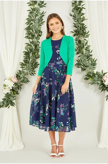 Yumi Green Knitted Curve Bolero