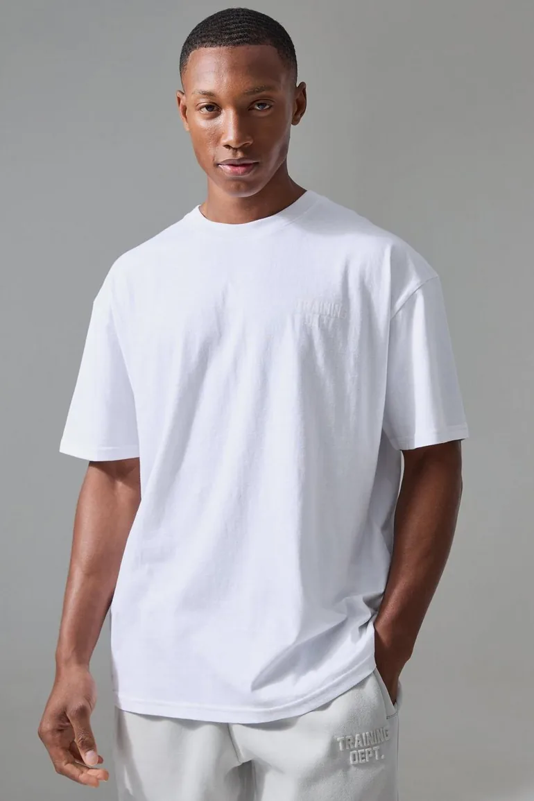 تيشيرت بوهو مان أبيض بطبعة وبمقاس واسع