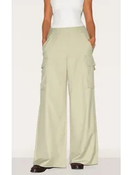 Sage Woven Pocket Detail Straight Leg Trouser - 1