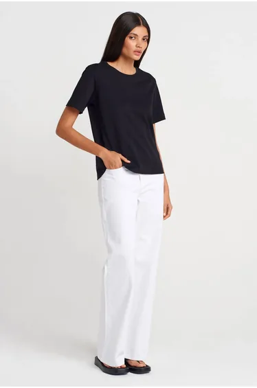 Dilvin Women's Cotton Crew Neck T-Shirt