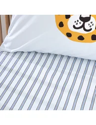 Petite Savane Baby's Flat Sheet in Cotton Percale with 17cm Flap and Animal Print - 2