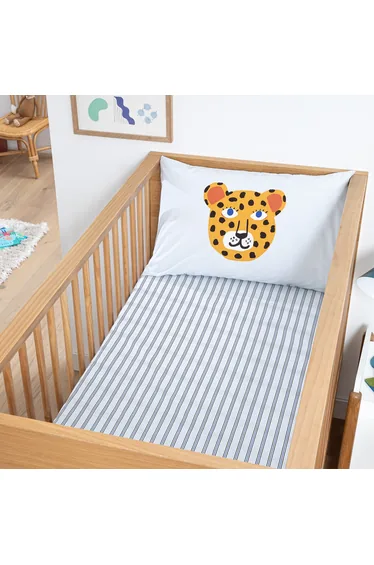 شرشف سرير أطفال قطن بطبعة إرتفاع 17سم - للمقاسات الصغيرة